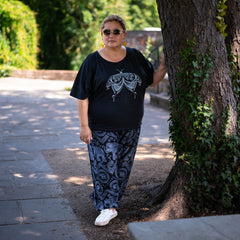 Drawstring Elephant Print Trousers