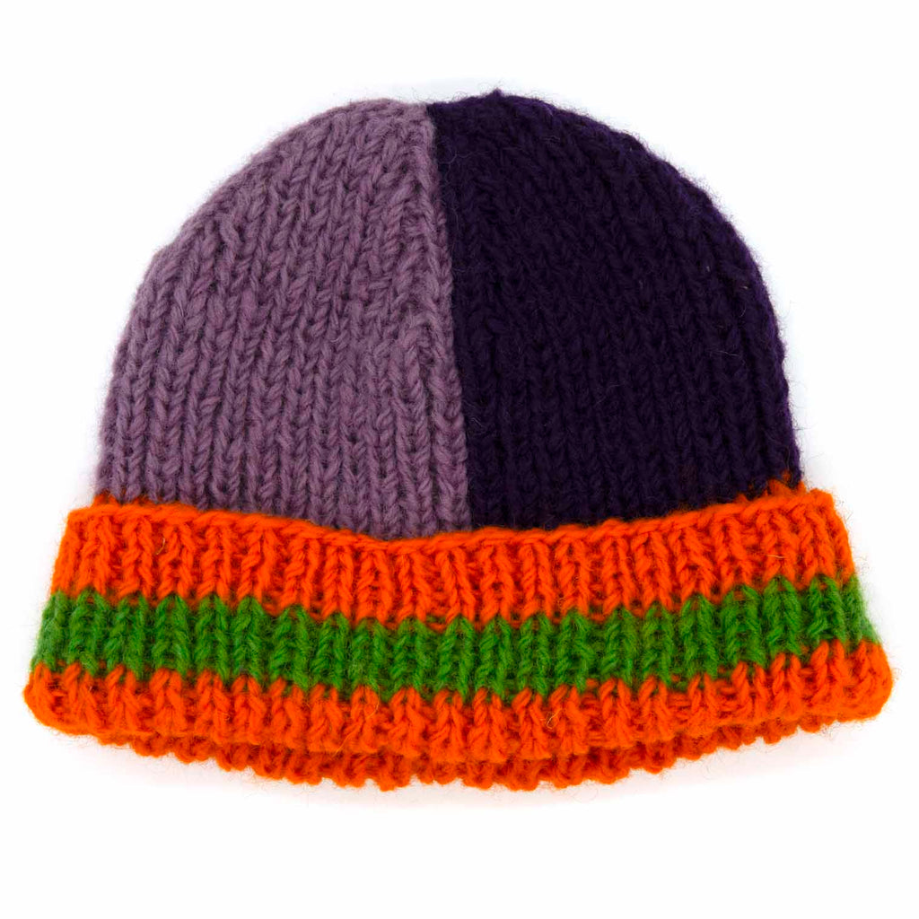Colour Block Beanie Hat-Siesta Crafts