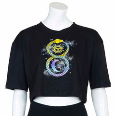 Eternal Celestial Snake Crop T-Shirt-Siesta Crafts