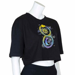 Eternal Celestial Snake Crop T-Shirt-Siesta Crafts