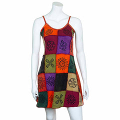 Patchwork Mini Dress-Siesta Crafts