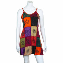 Patchwork Mini Dress-Siesta Crafts
