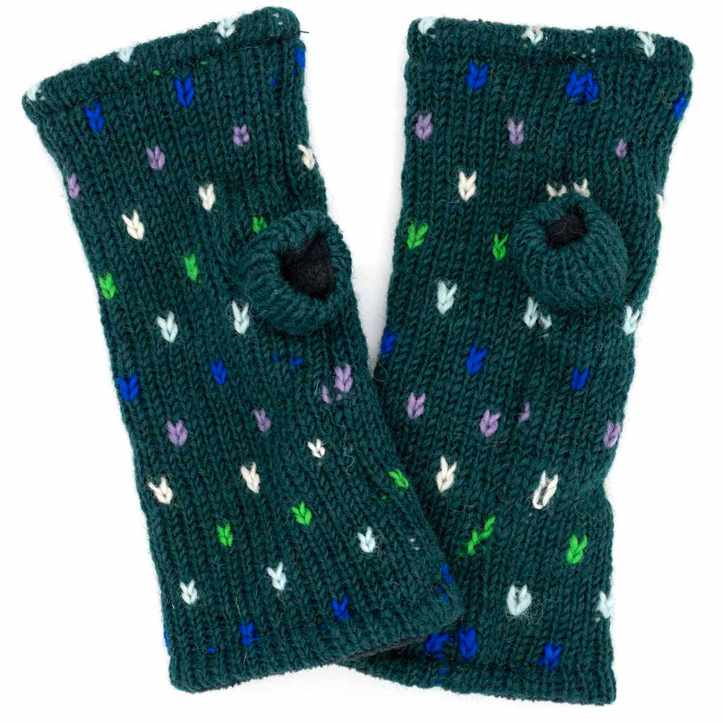 Fleece Lined Fleck Wool Tube Gloves