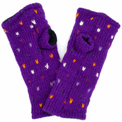 Fleece Lined Fleck Wool Tube Gloves