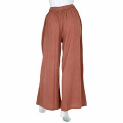 Embroidered Light Cotton Wide-Leg Trousers