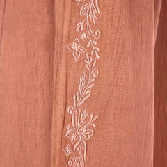 Embroidered Light Cotton Wide-Leg Trousers