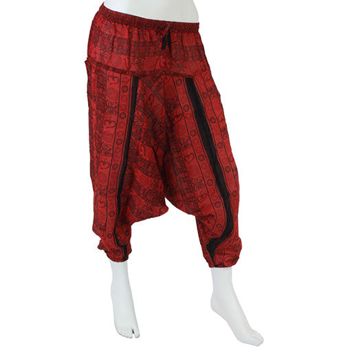 Loose Print Ali Baba Trousers-Siesta Crafts