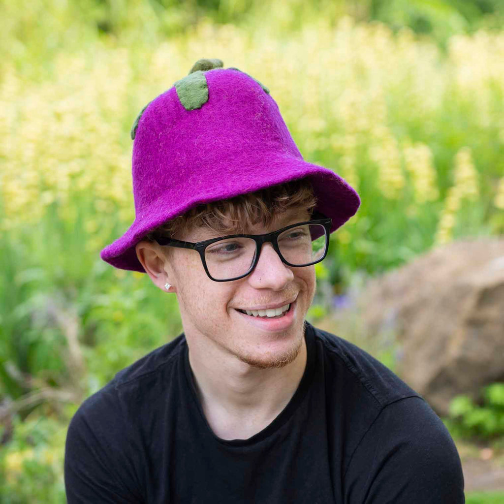 Aubergine Felt Hat-Siesta Crafts