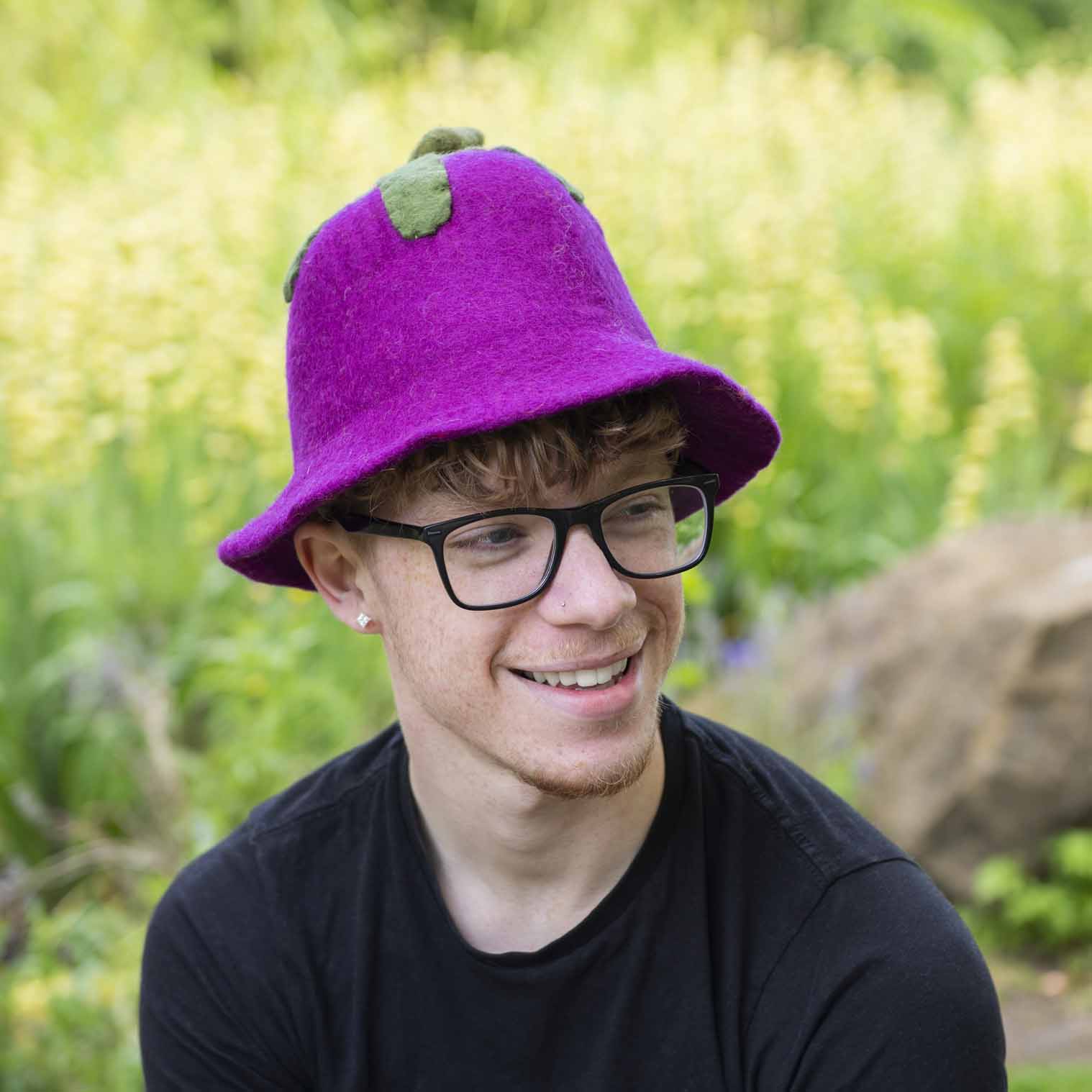 Aubergine Felt Hat – Siesta Crafts - Main Image
