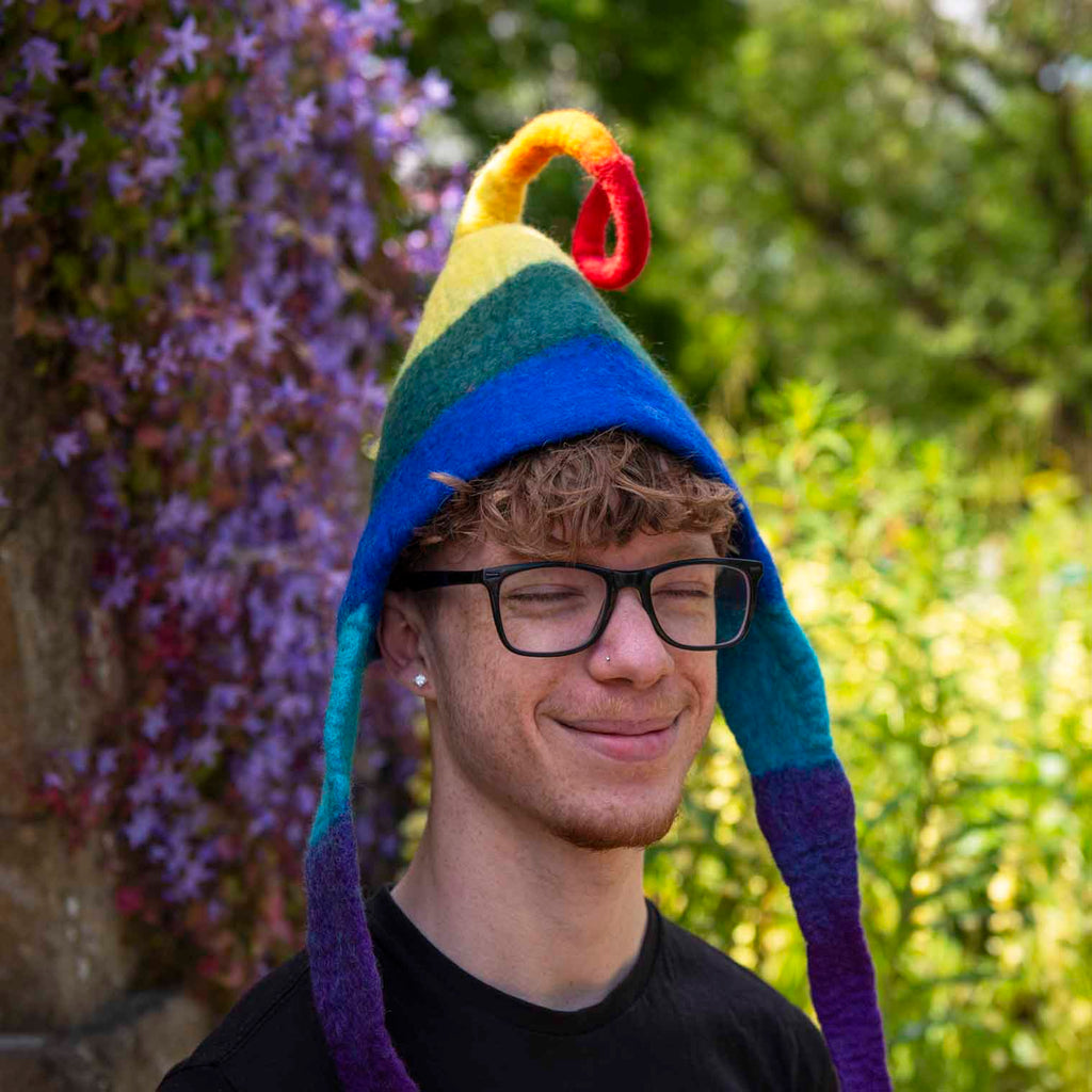 Rainbow Felt Earflap Hat-Siesta Crafts