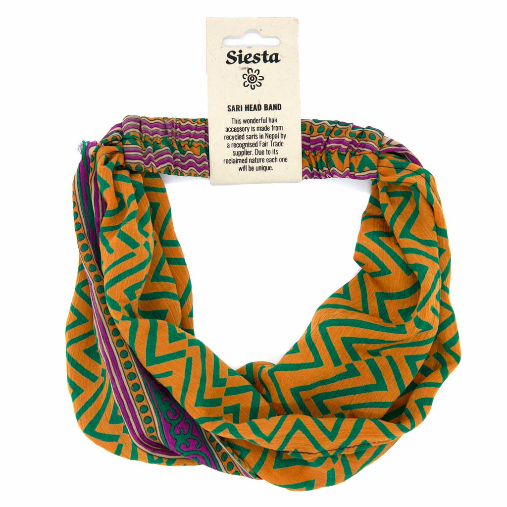 Recycled Sari Vibrant Headband-Siesta Crafts