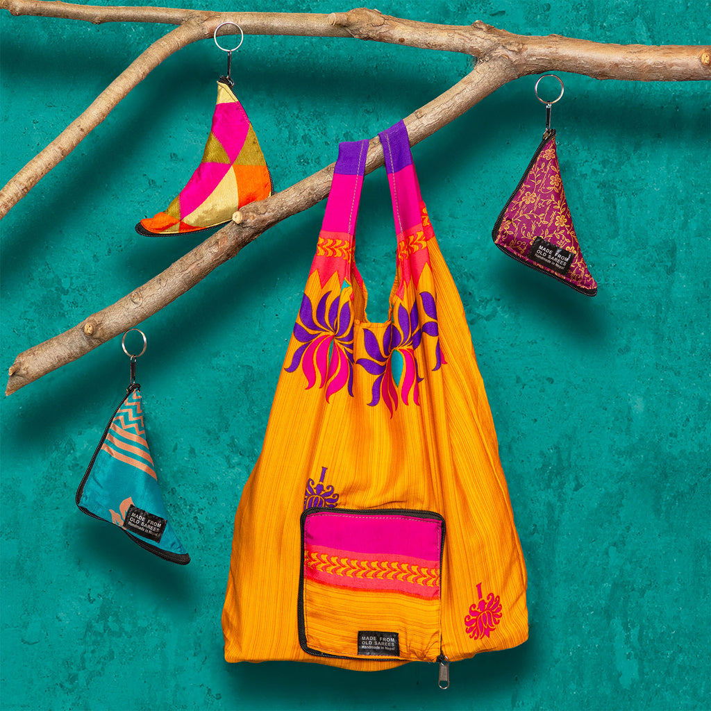 Recycled Sari Fold Out Bag-Siesta Crafts