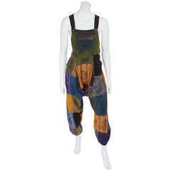 Stonewashed Patch Print Dungarees-Siesta Crafts