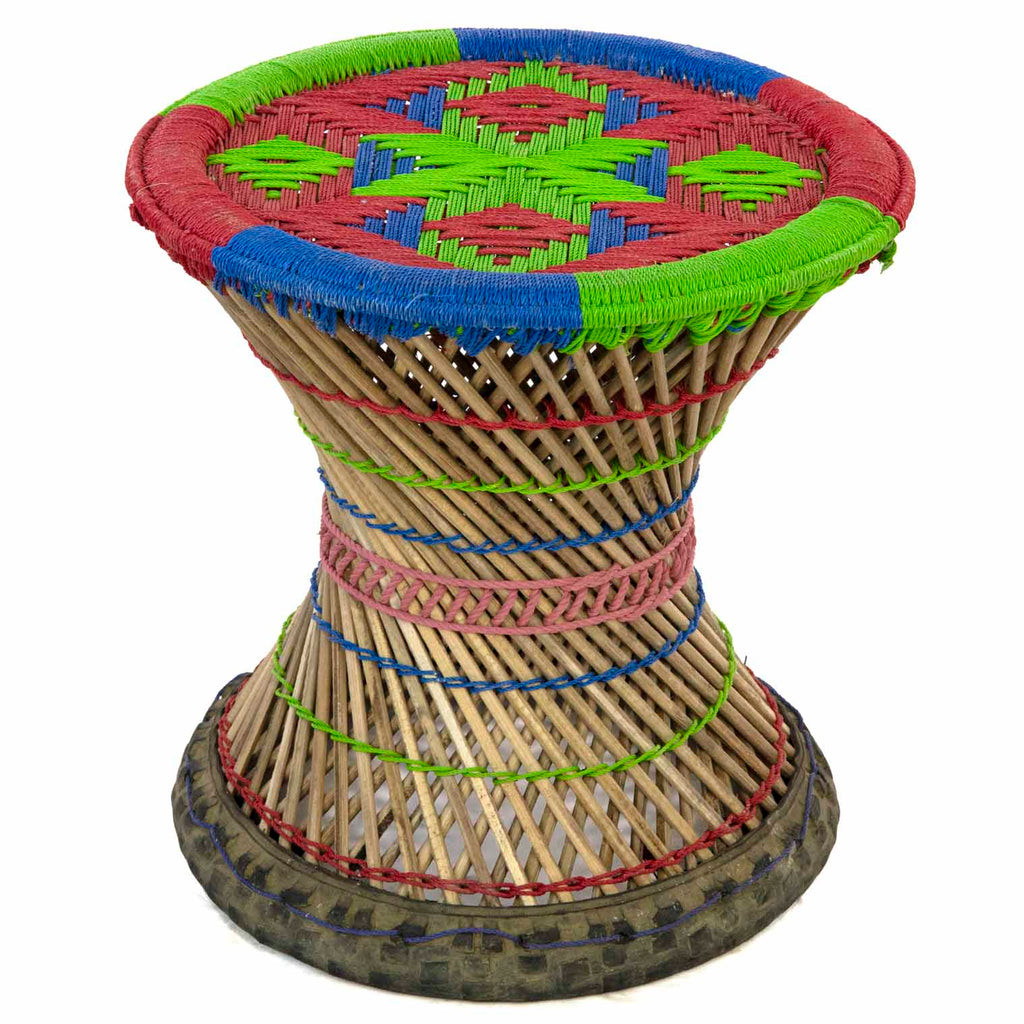 Large Mudha Bamboo Stool-Siesta Crafts