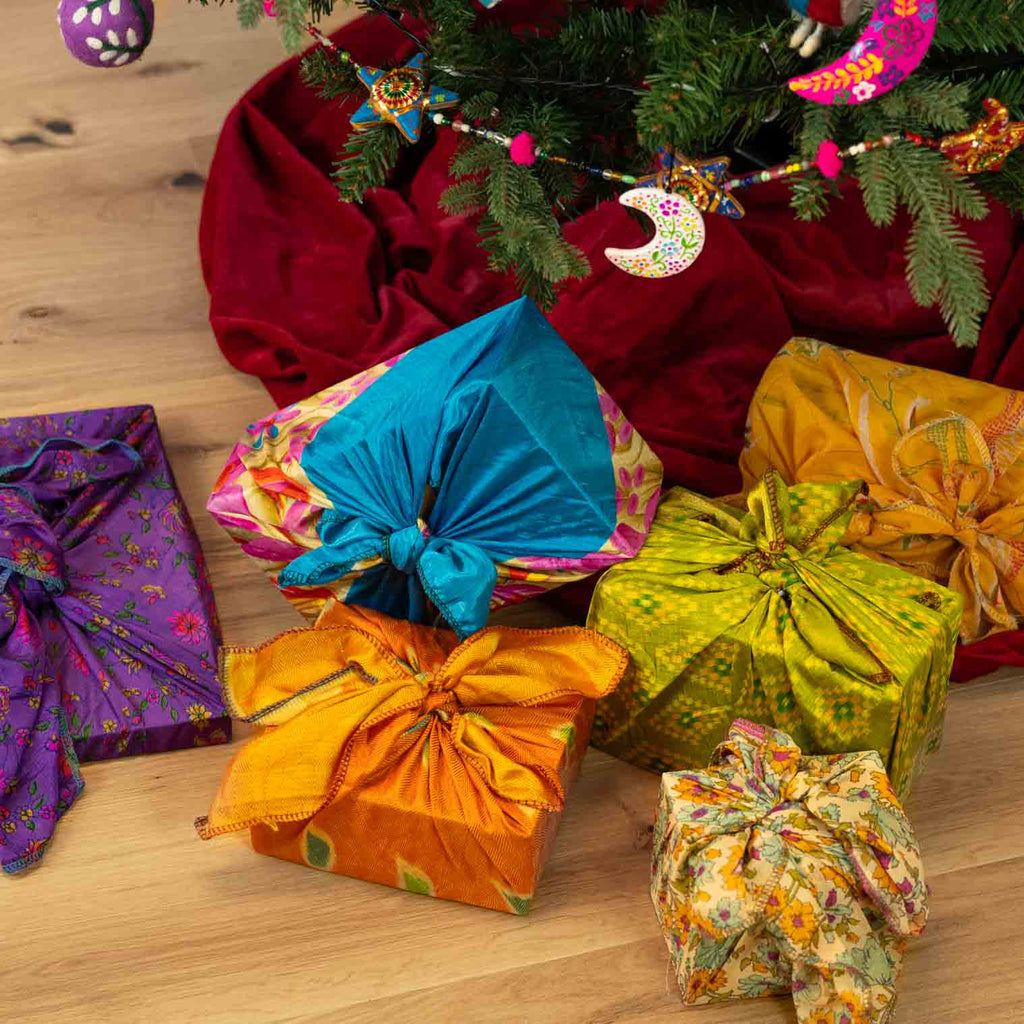 Nepalese Recycled Sari Gift Wrap - Medium