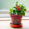 Mithila Flower Pot and Saucer Small-Siesta Crafts