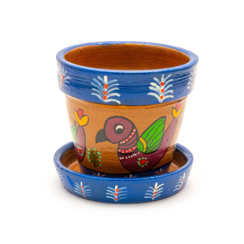 Mithila Flower Pot and Saucer Small-Siesta Crafts