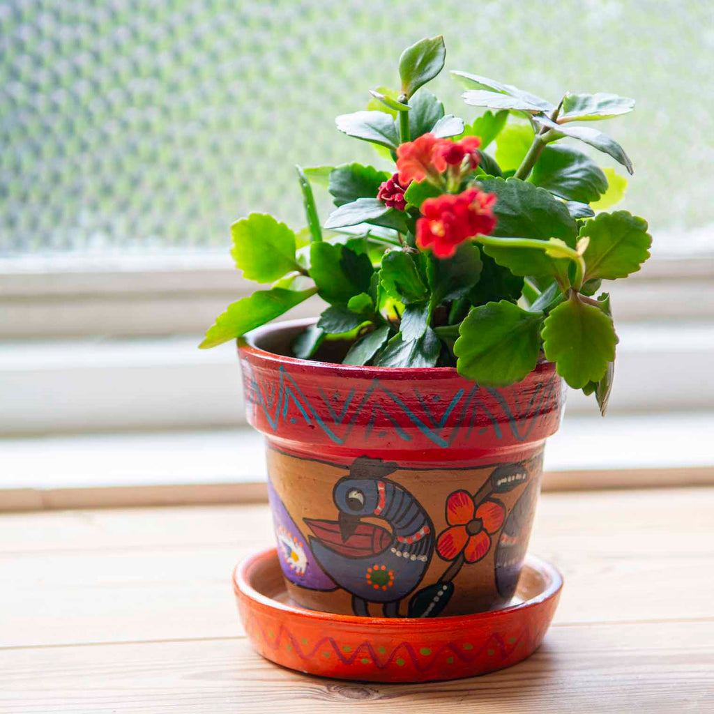 Mithila Flower Pot and Saucer Small-Siesta Crafts
