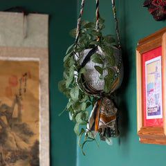 Recycled Sari Plant Hanger Small-Siesta Crafts