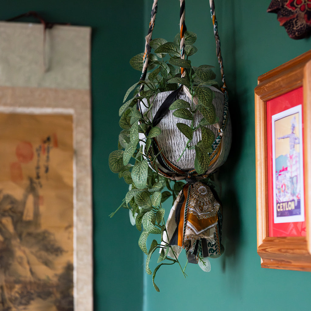Recycled Sari Plant Hanger Small-Siesta Crafts