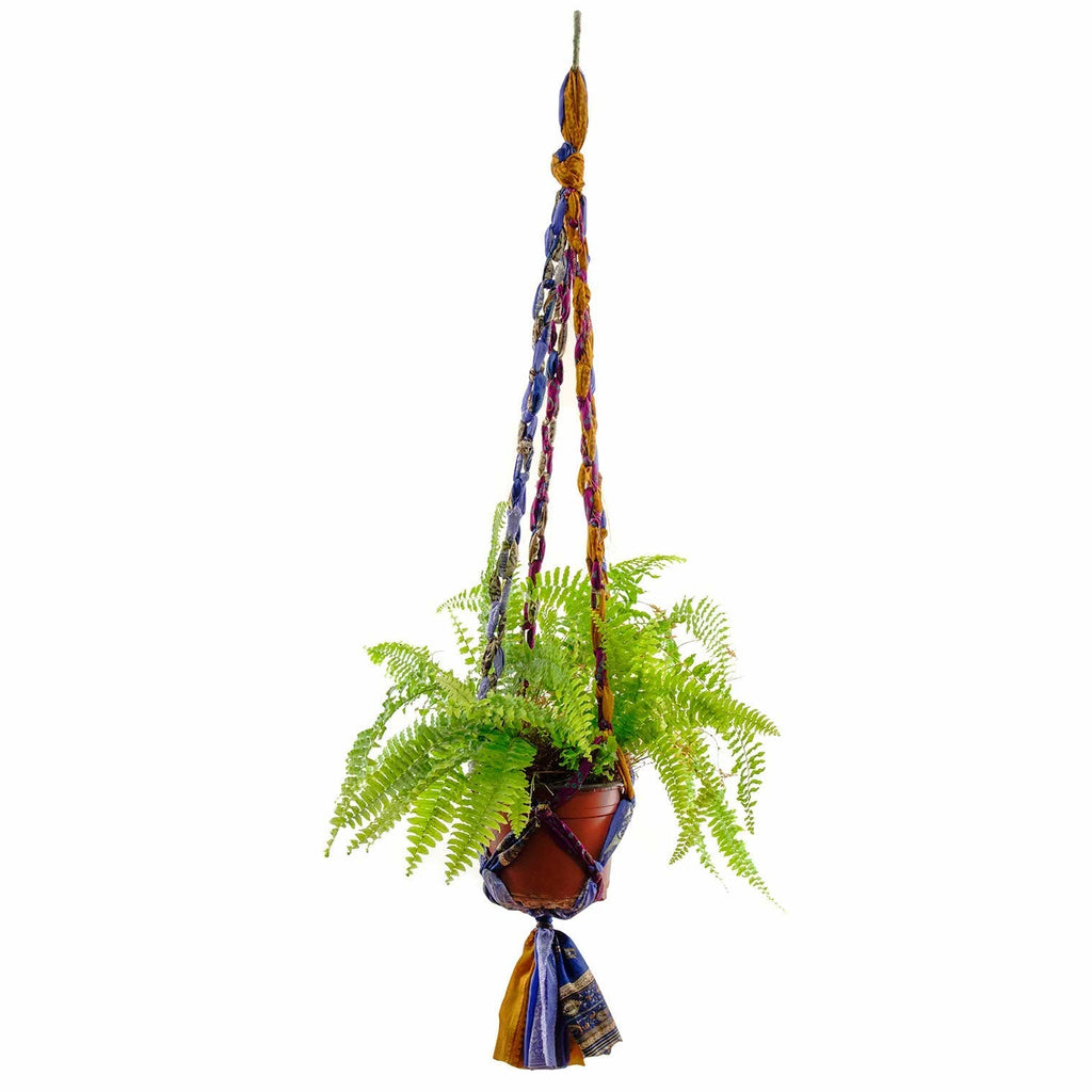 Recycled Sari Plant Hanger Large-Siesta Crafts