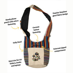 Printed Cotton Shoulder Bag-Siesta Crafts