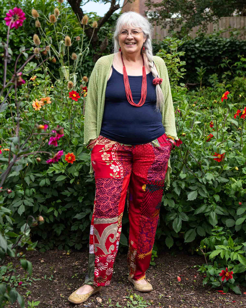 Recycled Sari Patch Trousers-Siesta Crafts