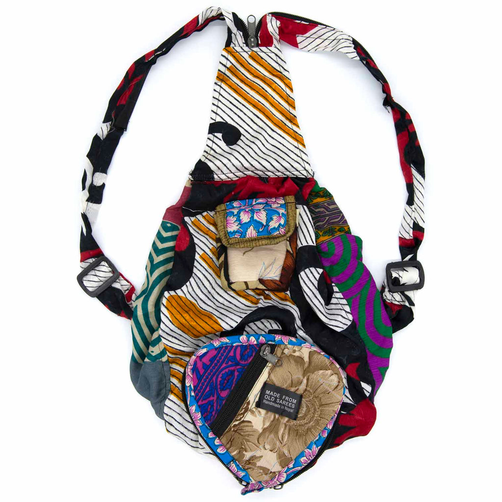 Recycled Sari Patch Backpack-Siesta Crafts