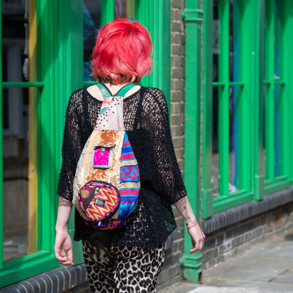 Recycled Sari Patch Backpack-Siesta Crafts