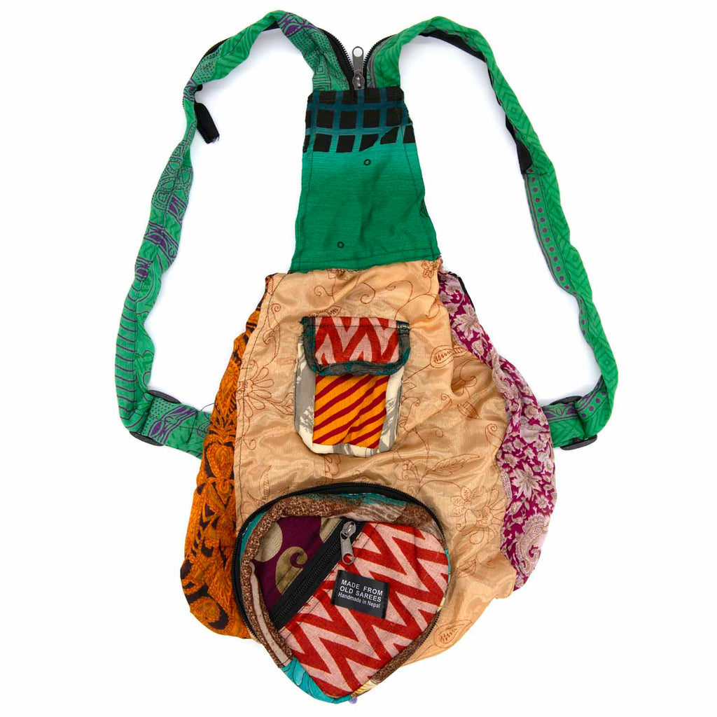 Recycled Sari Patch Backpack-Siesta Crafts