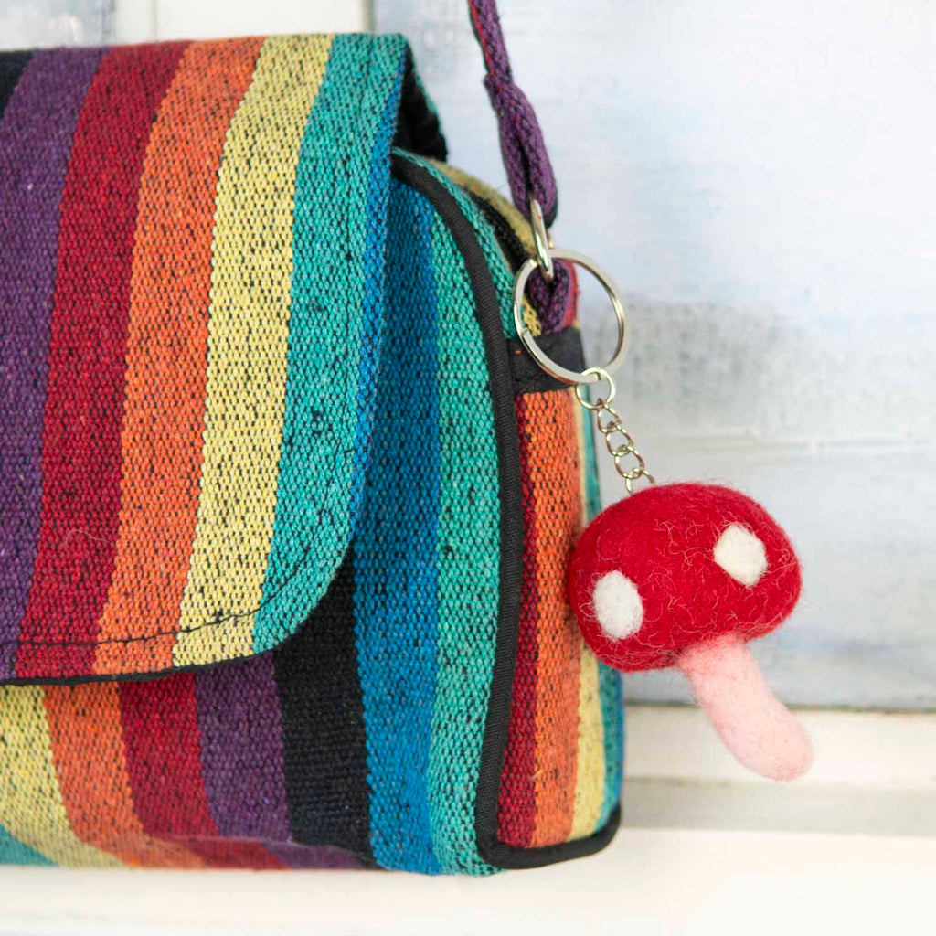 Mushroom Felt Keyring-Siesta Crafts