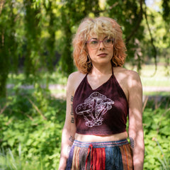 Mushroom Design Halter Neck Top-Siesta Crafts