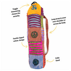 Ripped Cotton Yoga Mat Bag-Siesta Crafts