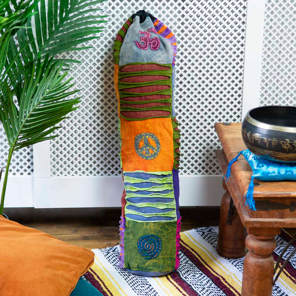 Ripped Cotton Yoga Mat Bag-Siesta Crafts