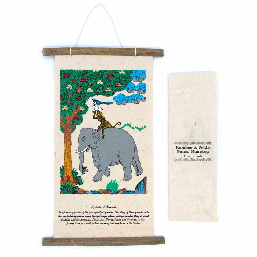 Lokta Deity Scroll - Four Friends-Siesta Crafts