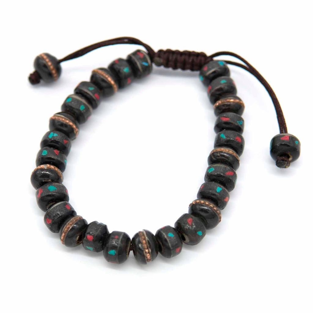 Bone Bead Bracelet - Black-Siesta Crafts