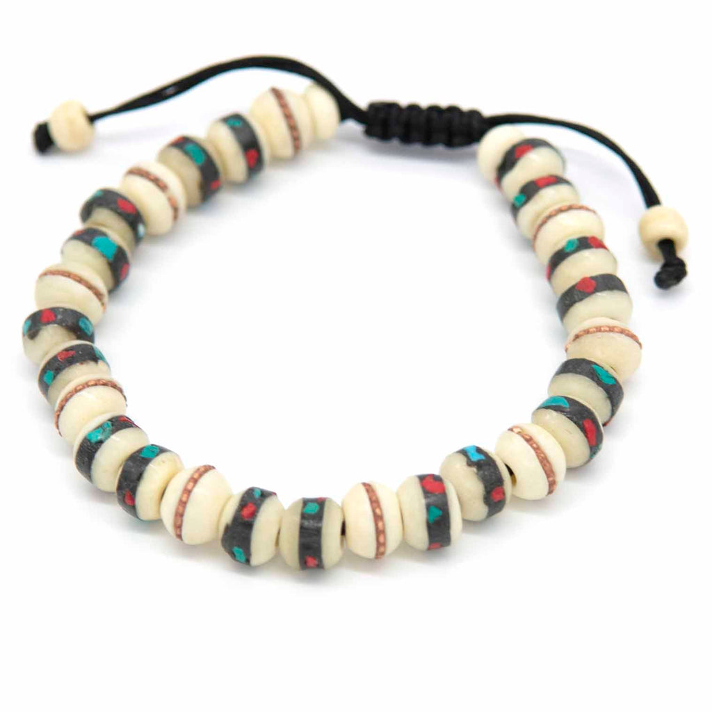 Bone Bead Bracelet - White-Siesta Crafts