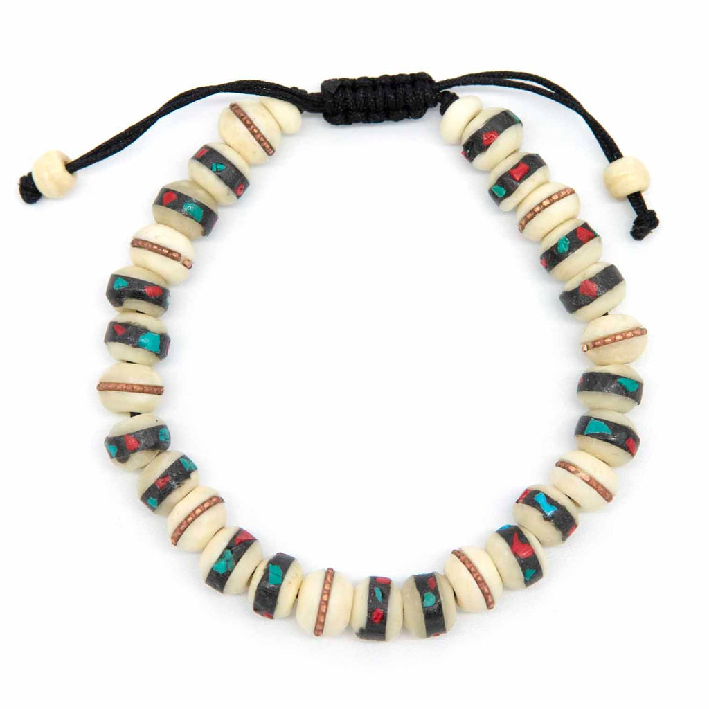 Bone Bead Bracelet - White-Siesta Crafts