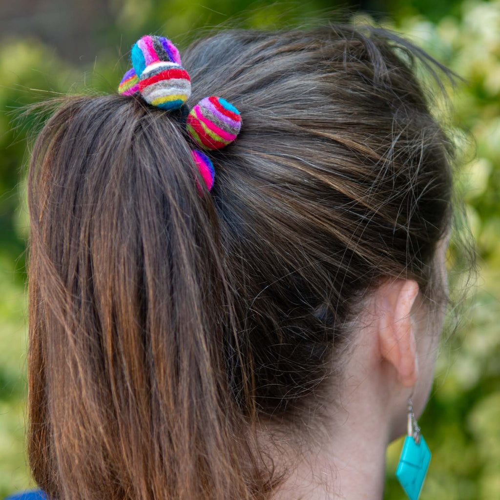 Swirl Bobble Felt Scrunchie-Siesta Crafts