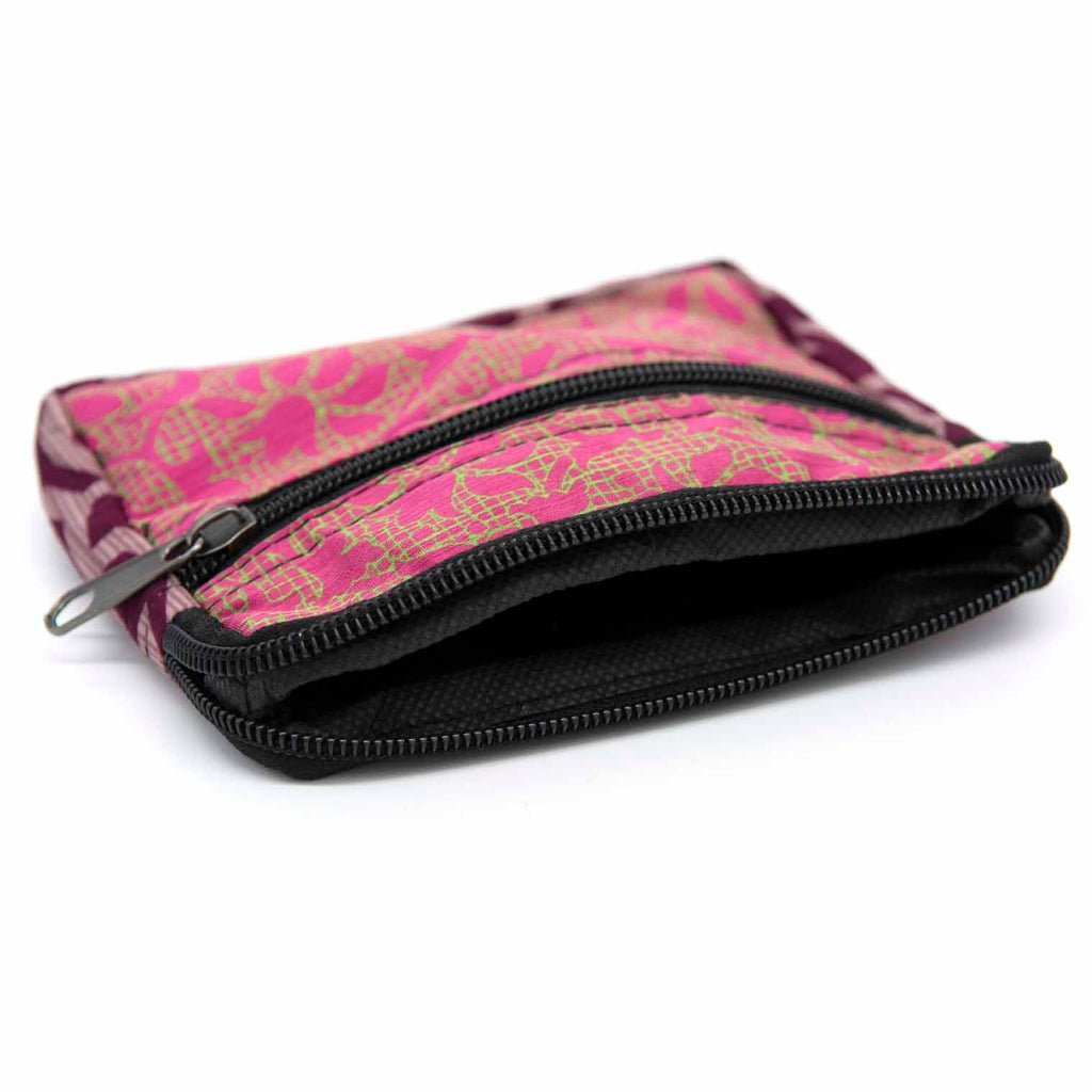 Recycled Sari Double Zip Purse-Siesta Crafts