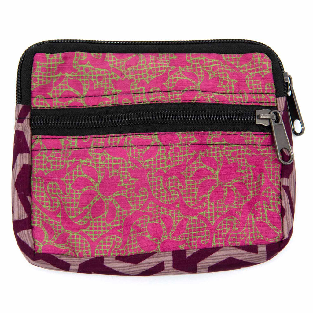 Recycled Sari Double Zip Purse-Siesta Crafts