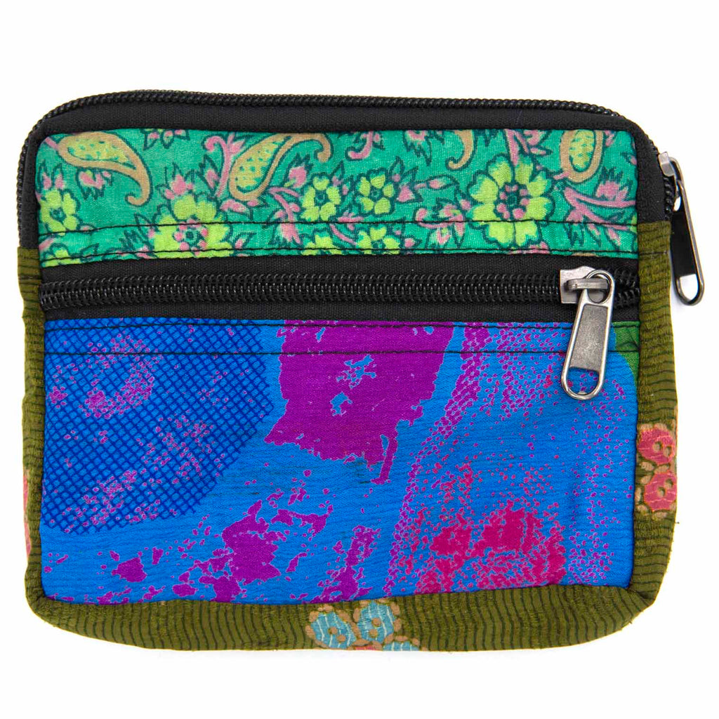 Recycled Sari Double Zip Purse-Siesta Crafts