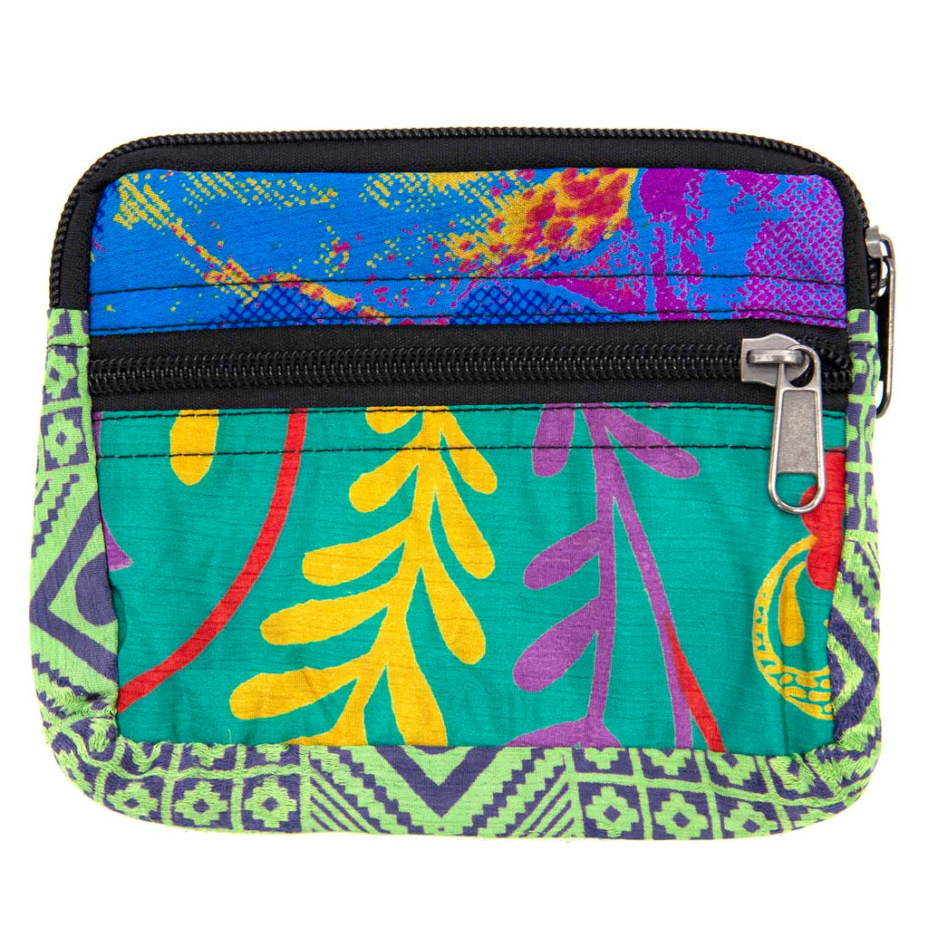 Recycled Sari Double Zip Purse-Siesta Crafts