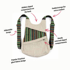 Double Diagonal Adventure Backpack-Siesta Crafts