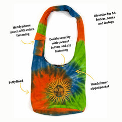 Tie Dye Sun Shoulder Bag-Siesta Crafts