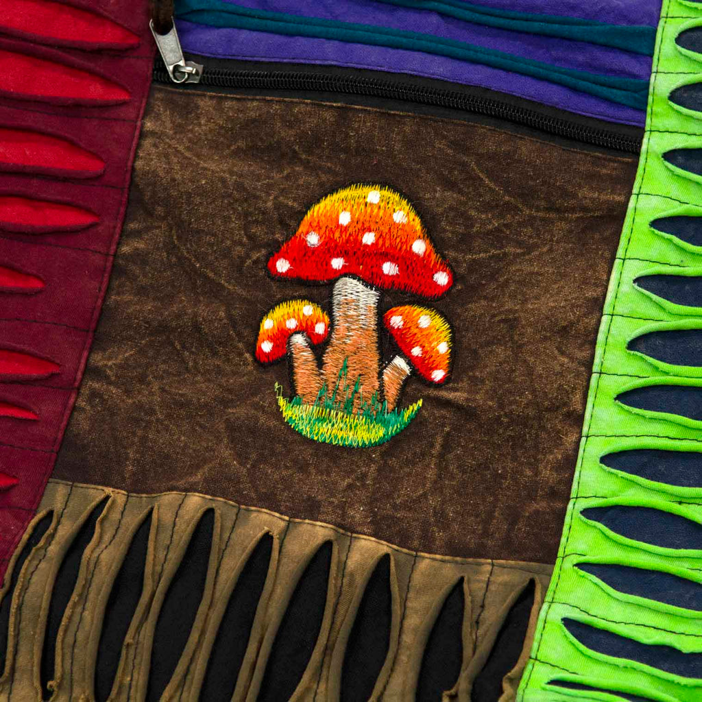 Ripped Cotton Mushroom Bag-Siesta Crafts