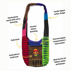 Ripped Cotton Mushroom Bag-Siesta Crafts