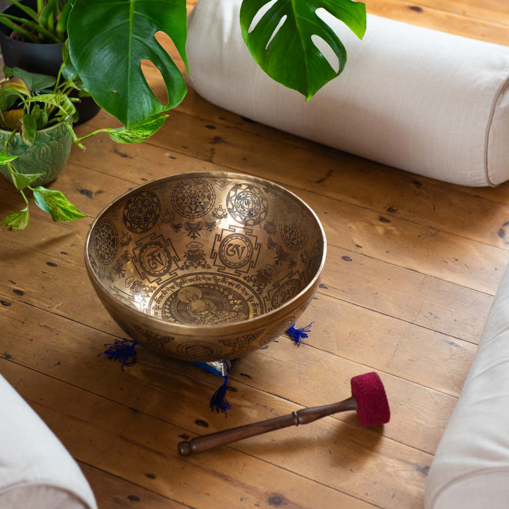 Buddha Etched Singing Bowl No.18-Siesta Crafts