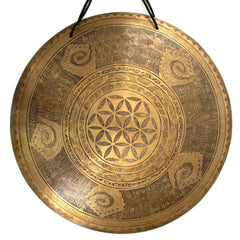 Flower of Life Cloud Mantra Metal Wind Gong No.37-Siesta Crafts