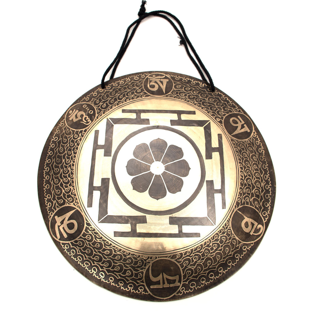 Shri Yantra Flower Metal Wind Gong No.40